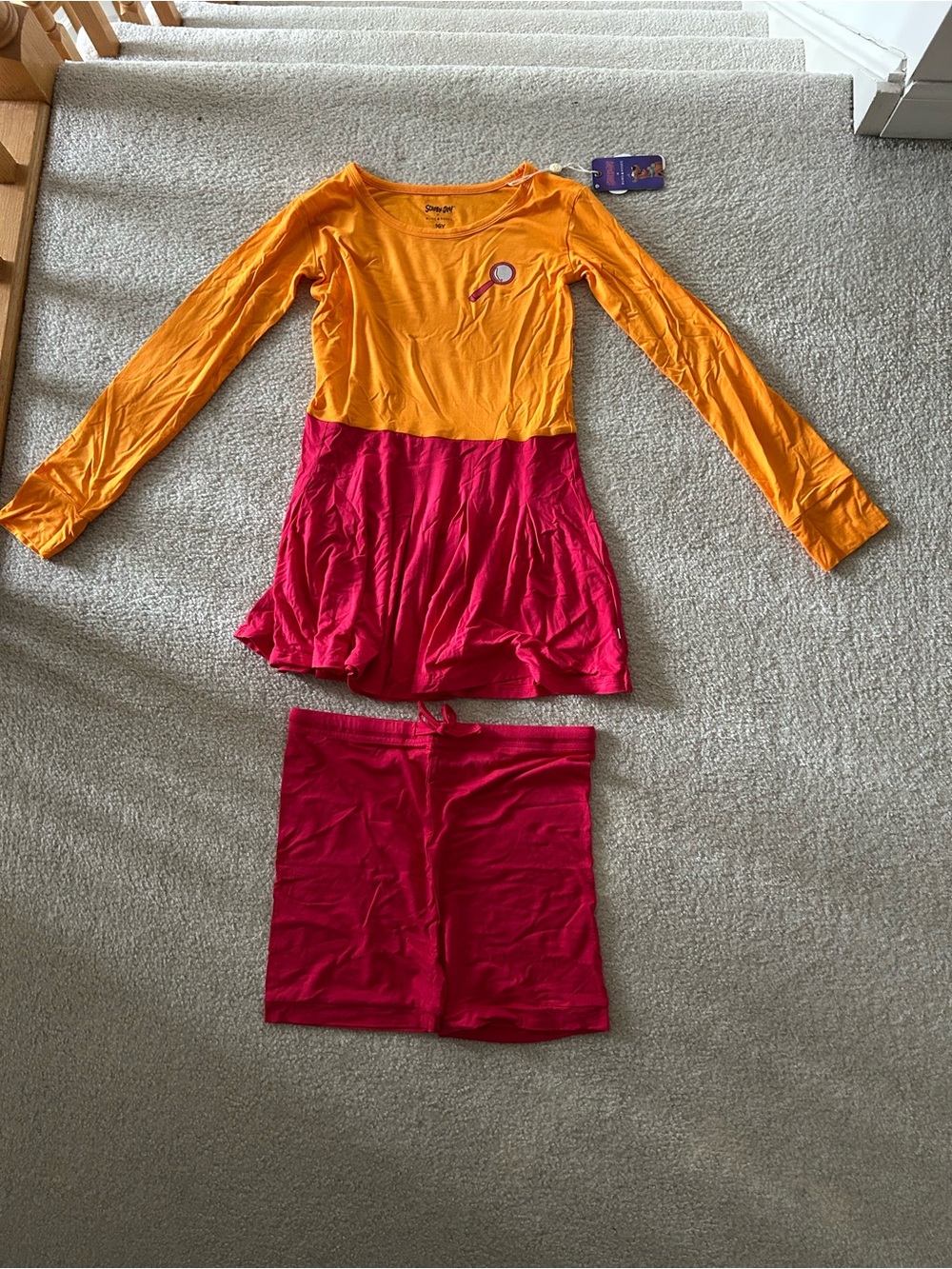 Bums and roses x Scooby doo Velma dress and shorts set size 16 NWT bamboo orange